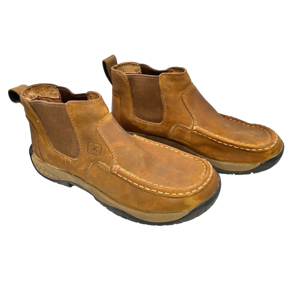 Twisted X Women's All Around Chelsea Work Boot WAX0001 Size 8 M Brown‎ Leather